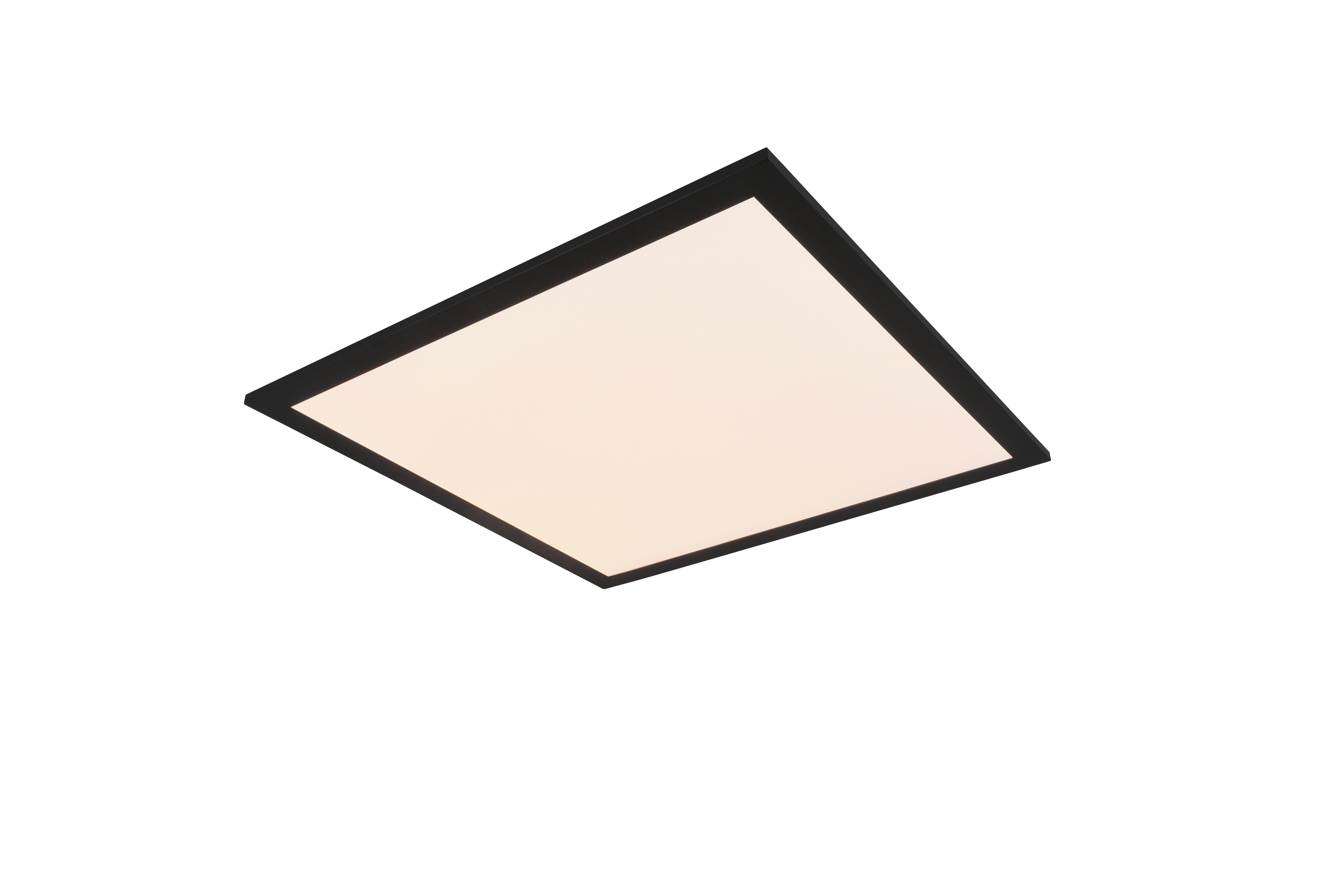 LED-Deckenleuchte Alpha L: 45 cm, Quadratisch - Schwarz, Design, Metall (45/45/3cm)