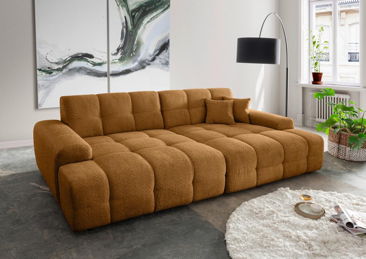 Bigsofa Bosco, Goldfarben B: 304 cm - Goldfarben/Schwarz, MODERN, Textil (304/87/155cm) - Livetastic