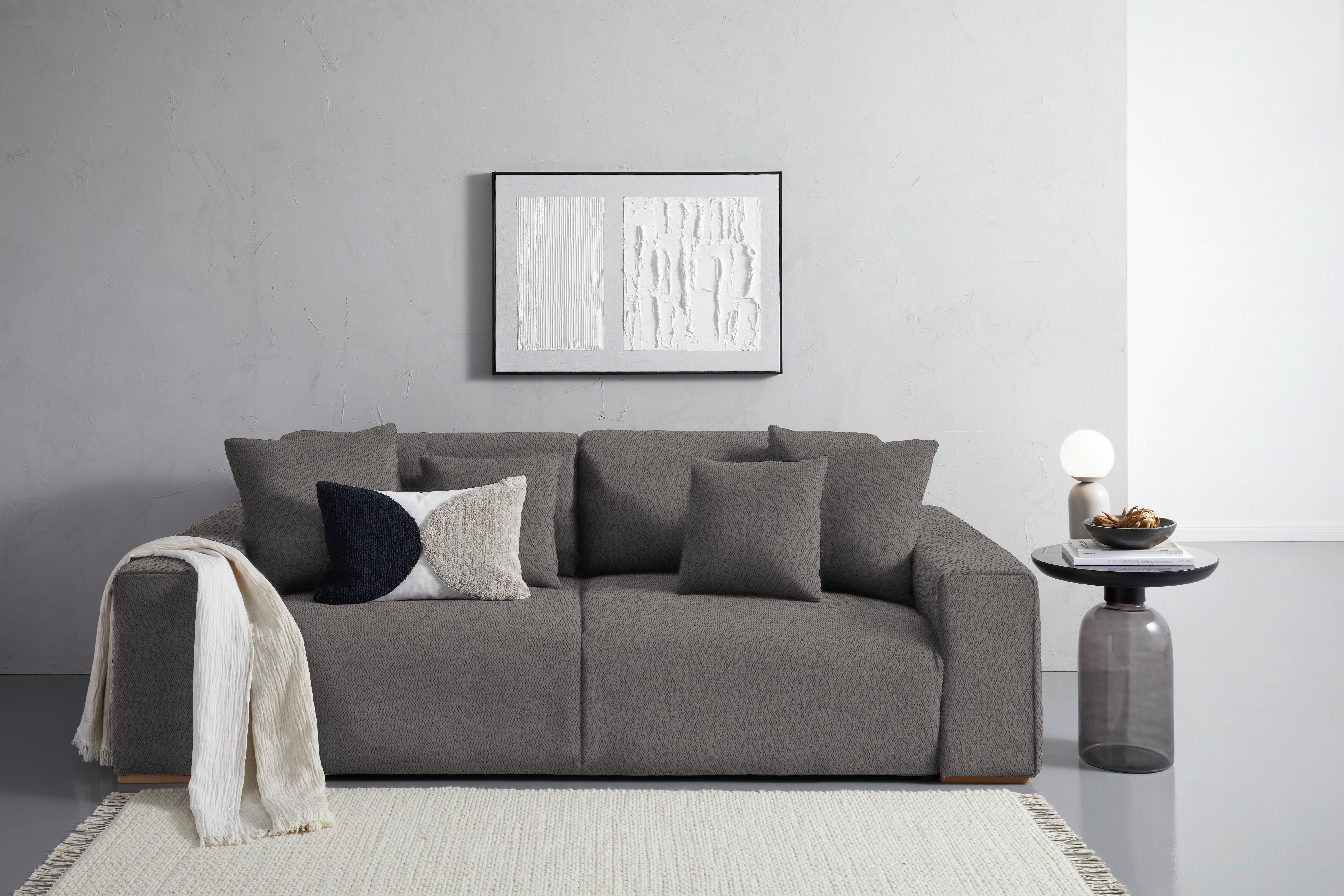 Schlafsofa Vouge Grau Bxhxt: 255x86x123 Cm - Buchefarben/Schwarz, KONVENTIONELL, Textil (255/86/123cm) - Livetastic