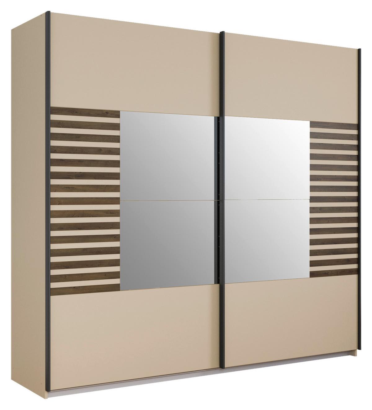 Schwebetürenschrank Barea Champagner Eiche Dekor - Eiche dunkel/Champagner, MODERN, Holzwerkstoff (226/210/62cm) - Rauch Möbel