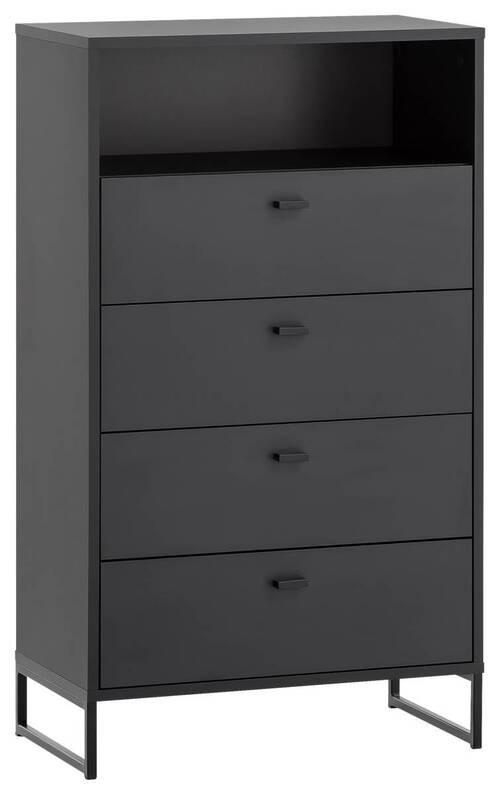 Highboard Janne Highboard 600 4sk Nische - Schwarz/Grün, LIFESTYLE, Holzwerkstoff (60,2/103,9/33,1cm) - MID.YOU