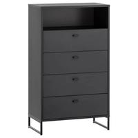 Highboard Janne Highboard 600 4sk Nische - Schwarz/Grün, LIFESTYLE, Holzwerkstoff (60,2/103,9/33,1cm) - MID.YOU