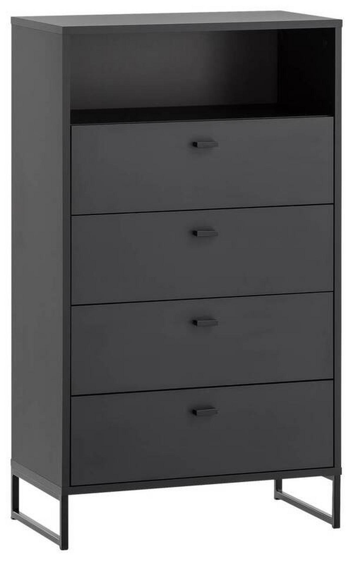 Highboard Janne Highboard 600 4sk Nische - Schwarz/Grün, LIFESTYLE, Holzwerkstoff (60,2/103,9/33,1cm) - MID.YOU