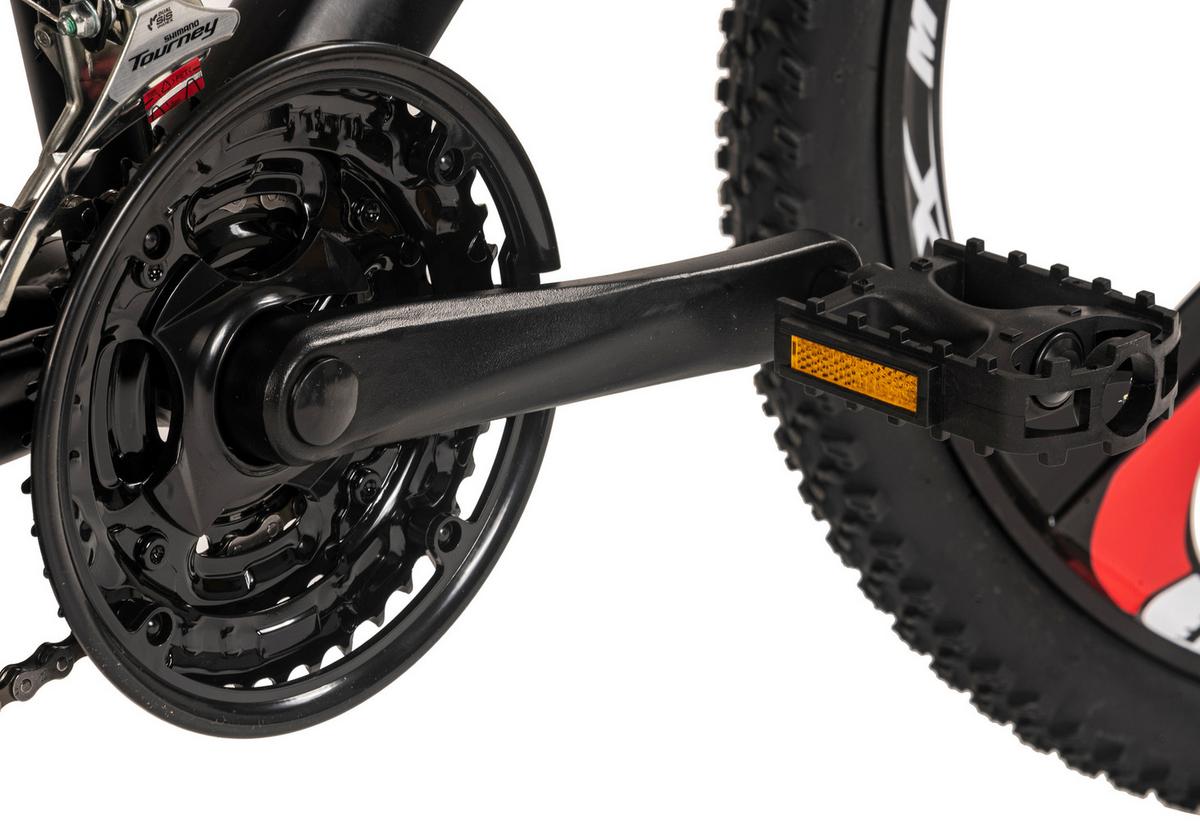 Mountainbike, Schwarz/Rot 26 Zoll, Rahmen 46 cm - Schwarz, Basics, Metall (25/140/60cm)