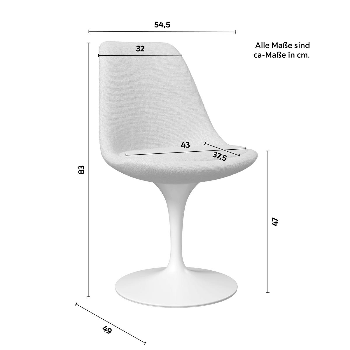 Stolička Celia, biela/béžová - biela/béžová, Modern, kov/textil (54,5/83/49cm) - Bessagi Home