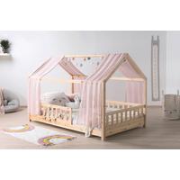 Hausbett Kim Naturfarben/Altrosa 100x200cm - Altrosa/Naturfarben, MODERN, Holz/Textil (100/200cm) - Livetastic