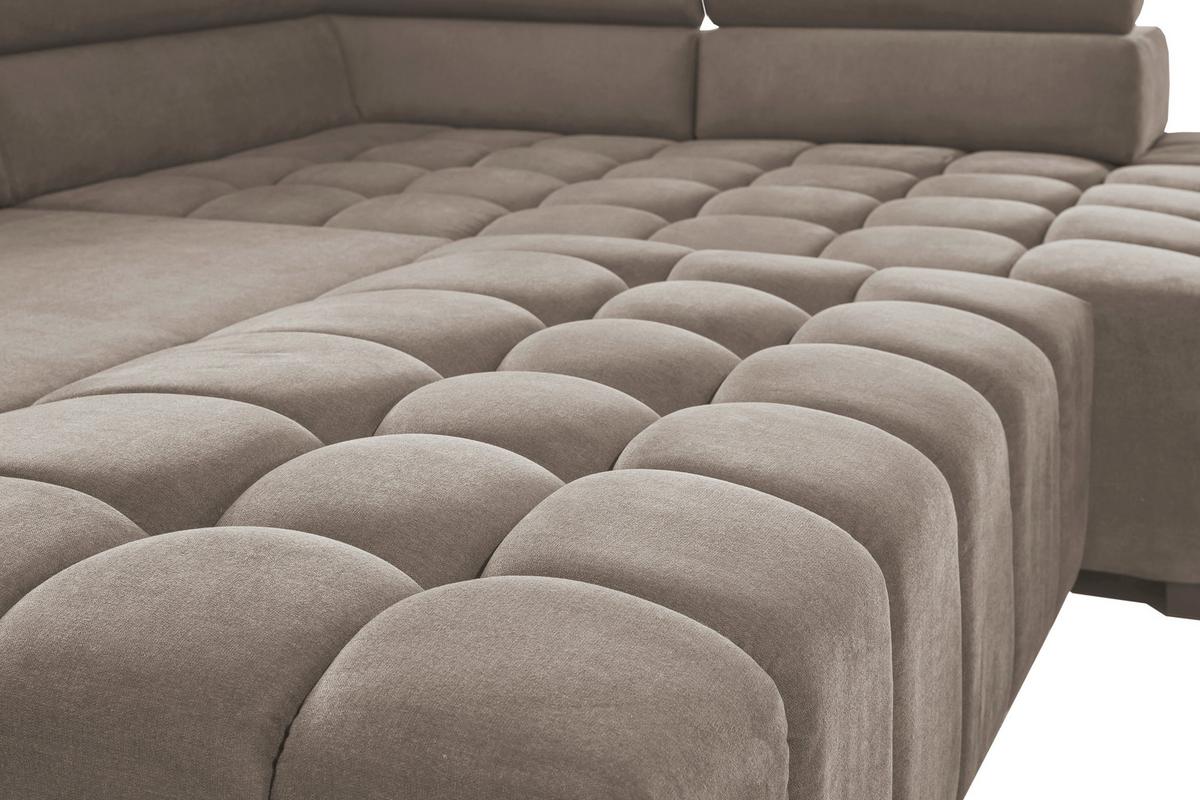 Eckschlafsofa Elias Neu Beige S: 307 Cm - Beige/Schwarz, Design, Textil (307/201cm) - Livetastic