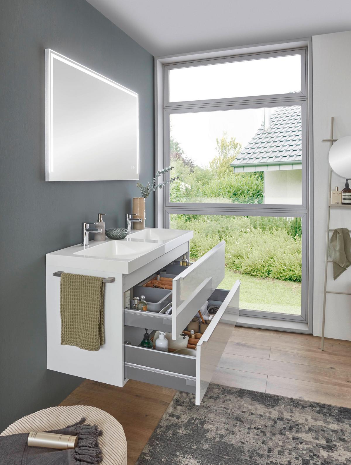 TV-Element Las Vegas Weiß B: 160 cm - Sandfarben/Weiß, MODERN, Holzwerkstoff (160/36/37cm) - Vertico