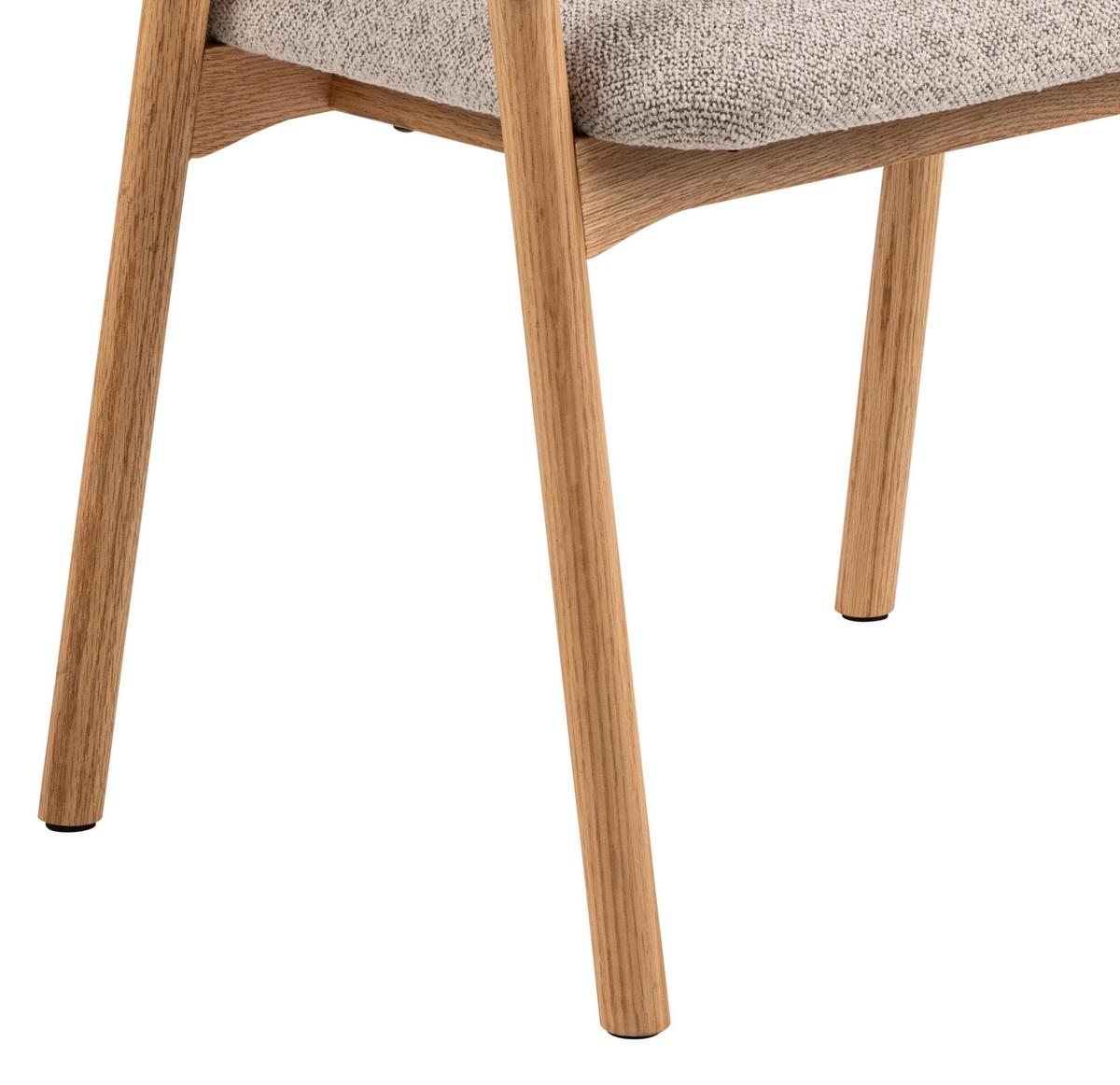 Židle s područkami ADDI šedobéžová - barvy dubu/šedobéžová, Trend, dřevo/textil (56/75,5/54cm) - MID.YOU