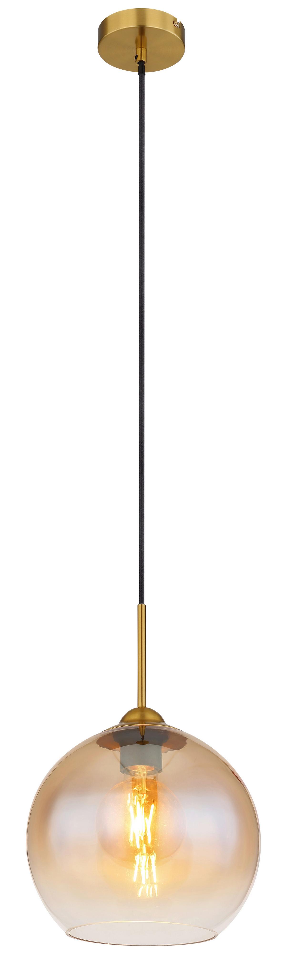 Hängeleuchte 15788h - Klar/Messingfarben, Design, Glas/Metall (25/120cm) - Globo