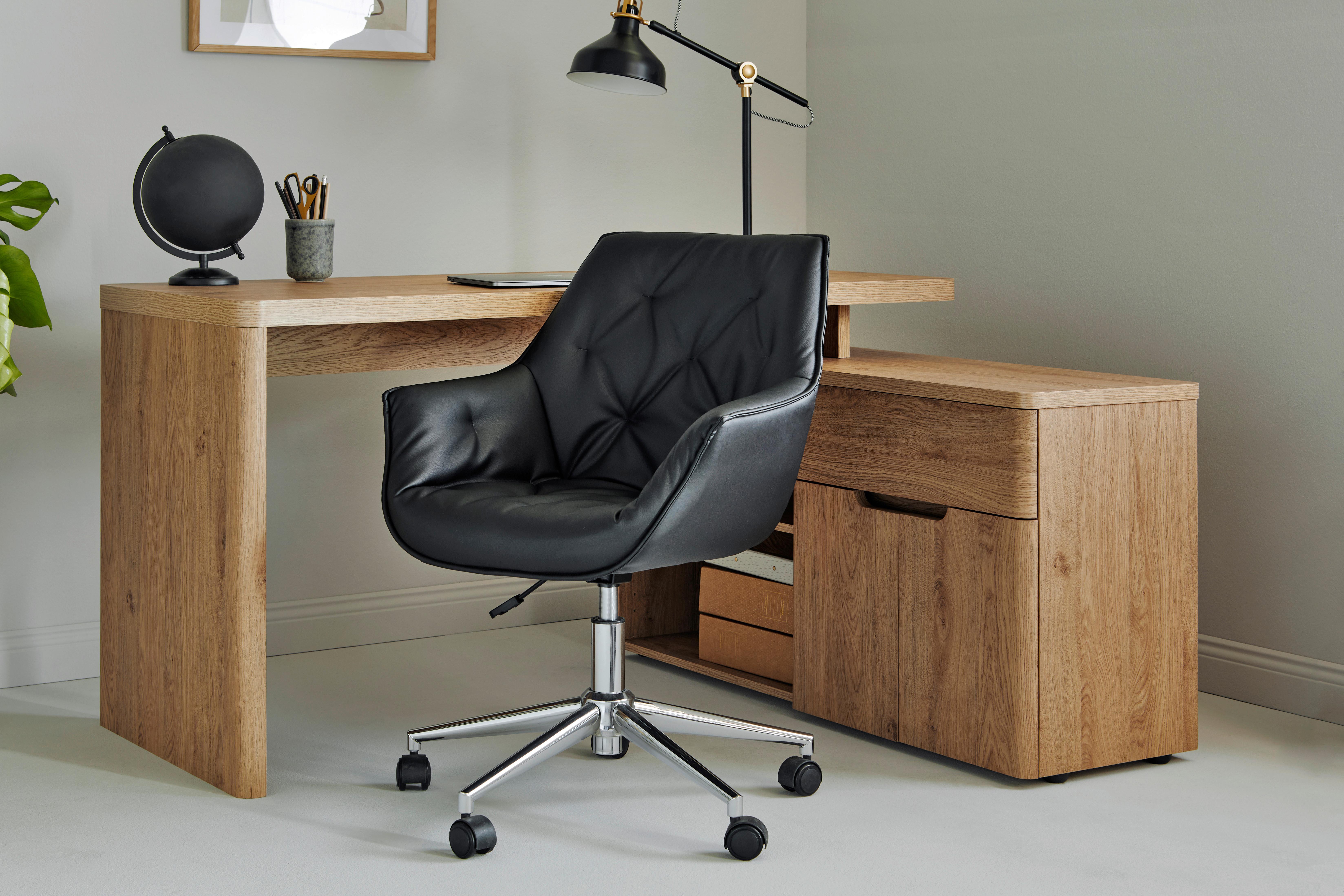 Drehstuhl Boss Worx - Chromfarben/Schwarz, MODERN, Kunststoff/Textil (61/61/84cm) - Livetastic