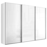 Šatníková skriňa LUMOS - biela/hliníková, Konventionell, kov/kompozitné drevo (249/222/68cm)