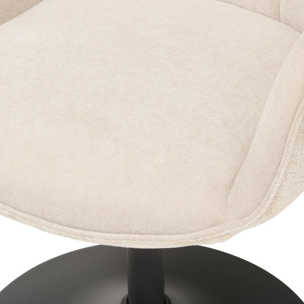 Armlehnstuhl Kaleo Chenille Beige, B: 63 Cm - Beige/Schwarz, KONVENTIONELL, Textil/Metall (63/87/64cm) - MID.YOU