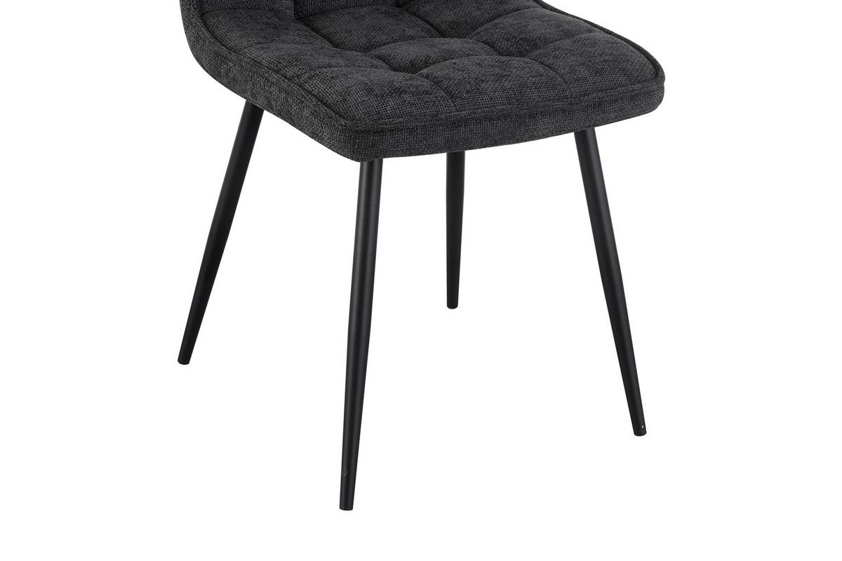 Vierfußstuhl Nevio Leinenoptik Anthrait, B: 45 Cm - Anthrazit/Schwarz, KONVENTIONELL, Holz/Textil (45/89/58cm) - MID.YOU