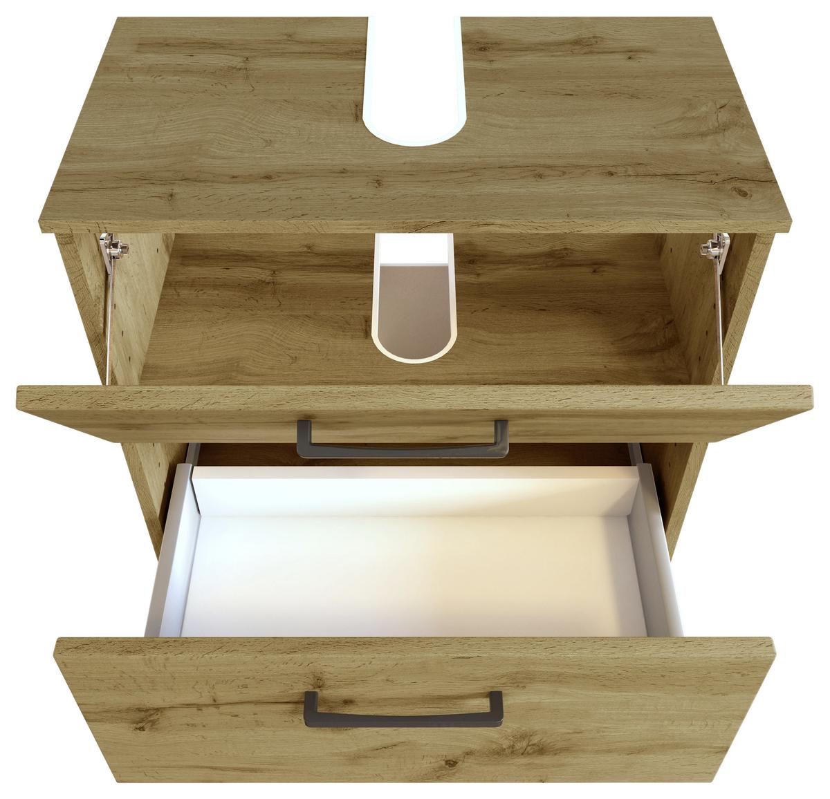 Badmöbel-Set Manchester B: 90 cm Eiche Wotan Dekor - Eichefarben, MODERN, Holzwerkstoff (90cm) - Held