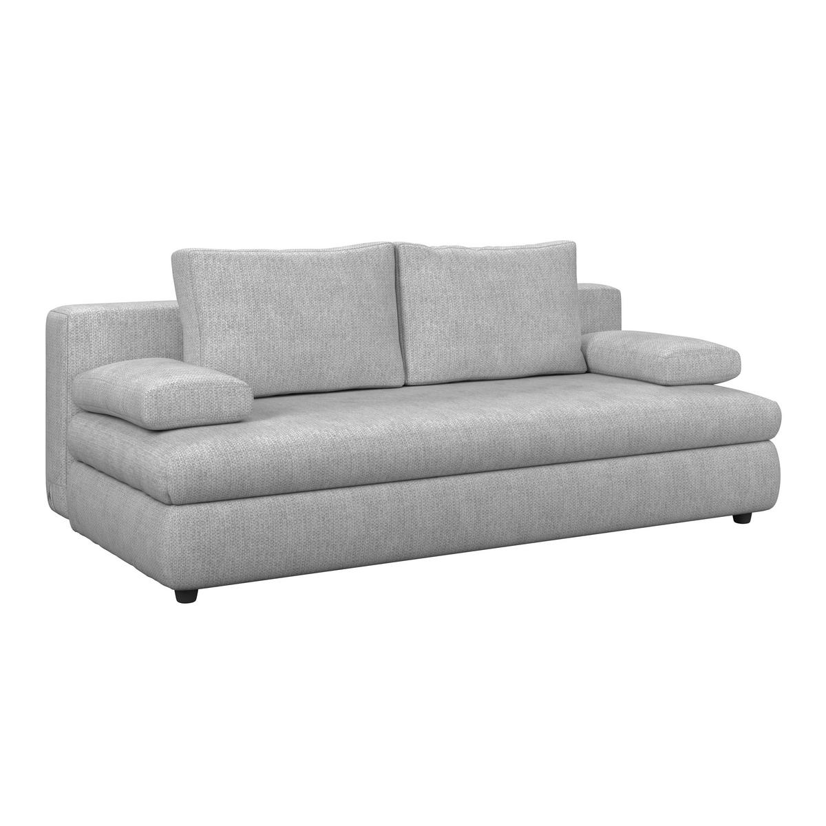 3-sitzer-sofa Mit Schlaffunktion Olso Hellgrau - Hellgrau, Trend, Holz/Kunststoff (205/72/100cm)