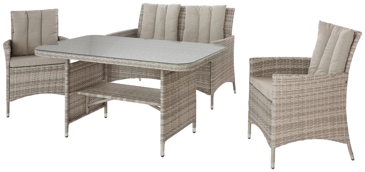 TERASOVÁ SEDACÍ SOUPRAVA MARGE - šedá, Moderní, kov/textil (262/129/88cm) - Modern Living