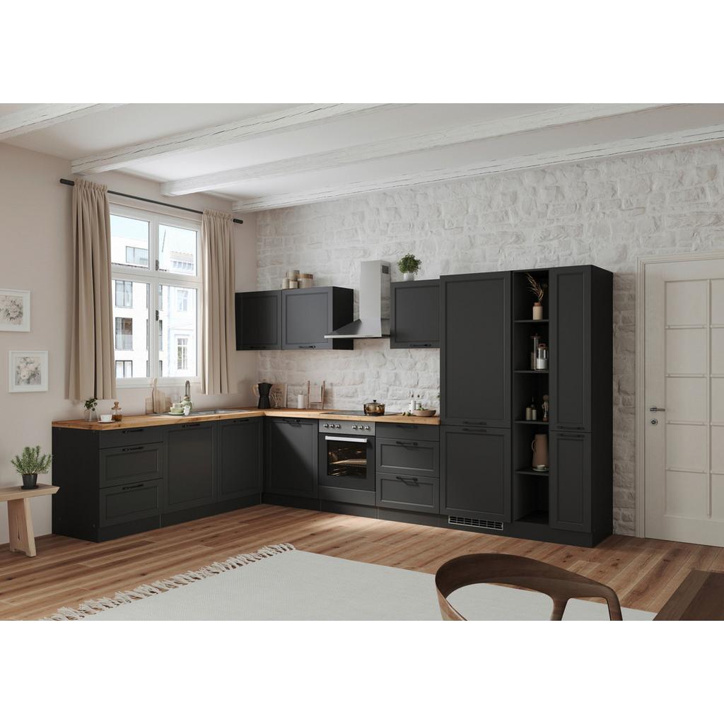 Eckküche Meran Ohne Geräte 240x360 Cm Grau/eiche Dekor