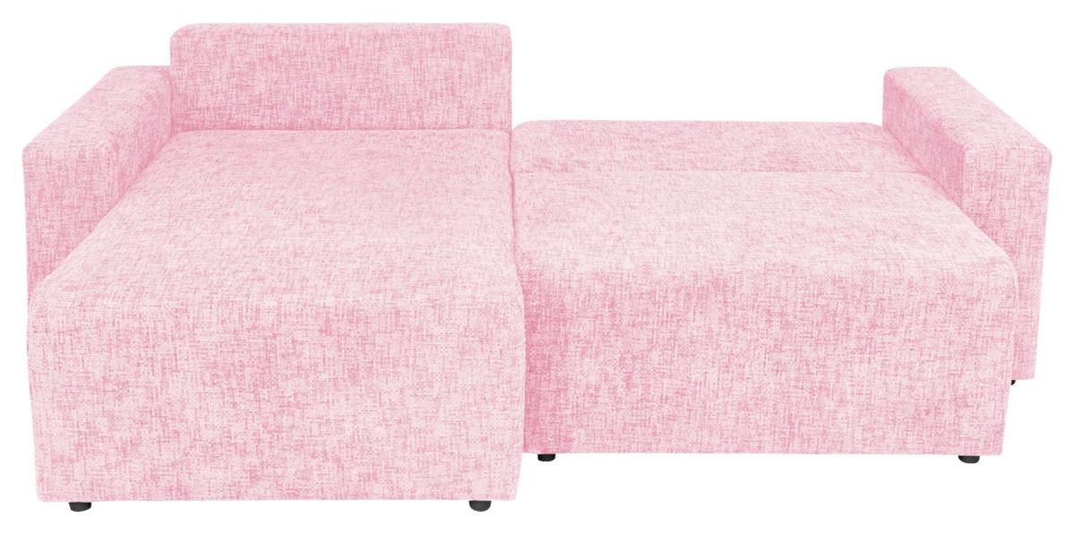 Ecksofa Dallas Struktur Rosa 258x173 Cm - Schwarz/Rosa, MODERN, Holz/Kunststoff (258/173cm)