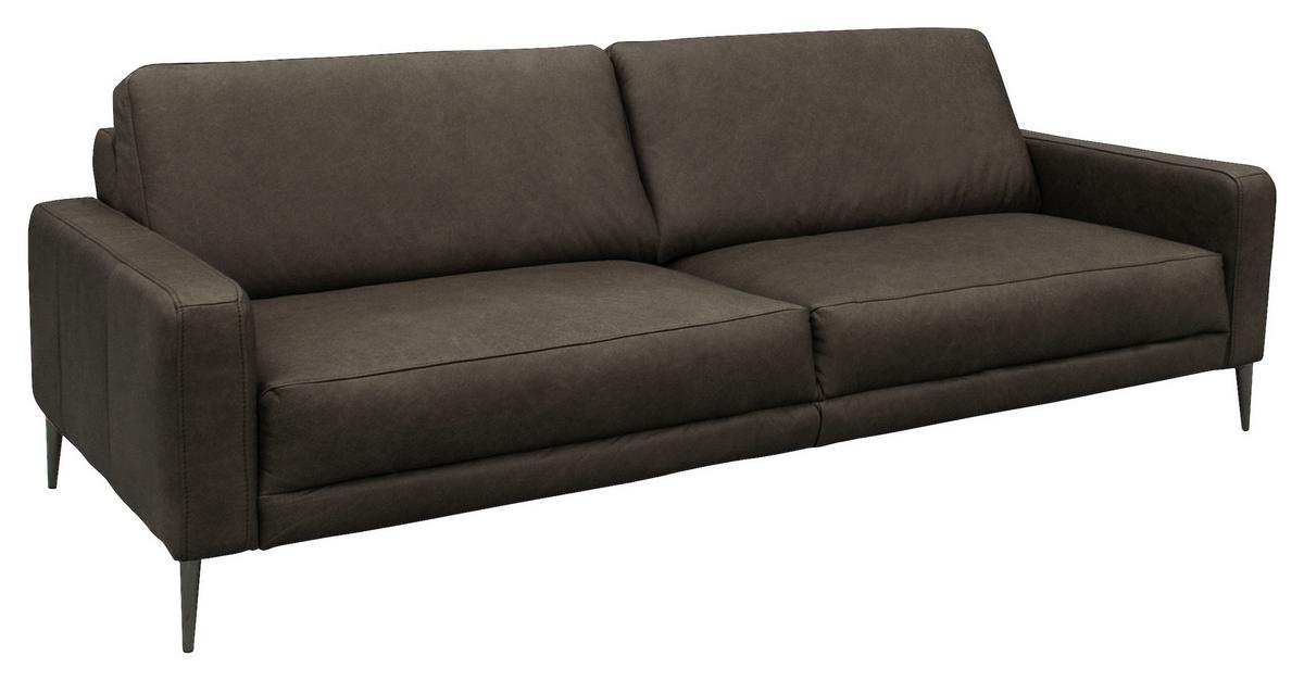 3,5-Sitzer Spring, Fango B: - Fango/Schwarzchrom, Design, Leder (207/85/92cm) - Livetastic