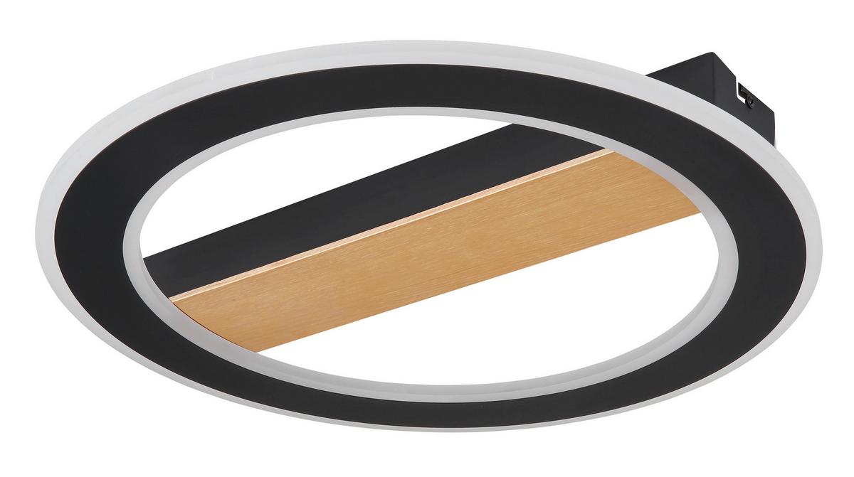 LED-Deckenleuchte Mattia Ø 45 cm - Dunkelbraun/Opal, Basics, Holz/Kunststoff (45/5,5cm) - Globo
