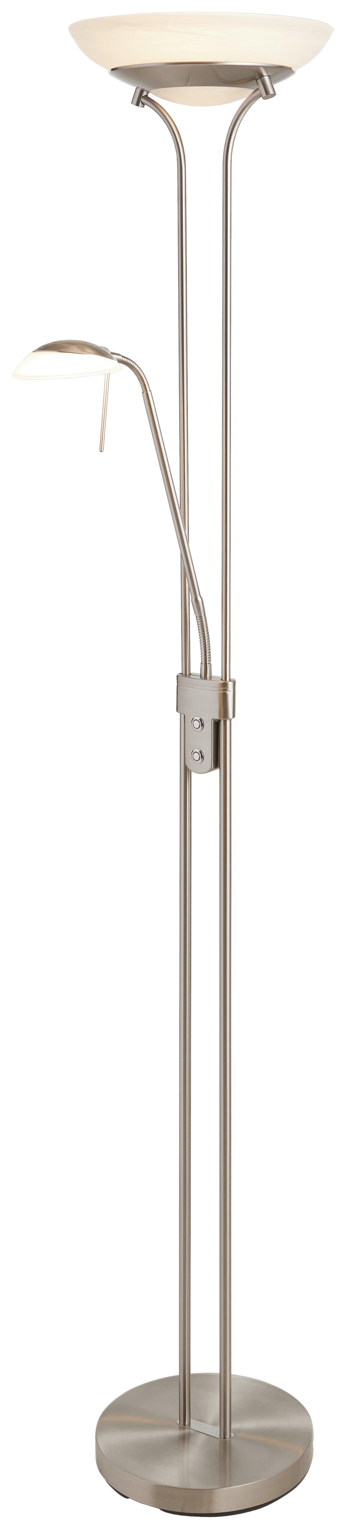 Led-deckenfluter 40075 Pool Tw - Weiß/Nickelfarben, Design, Glas/Metall (32/182cm) - Fischer & Honsel