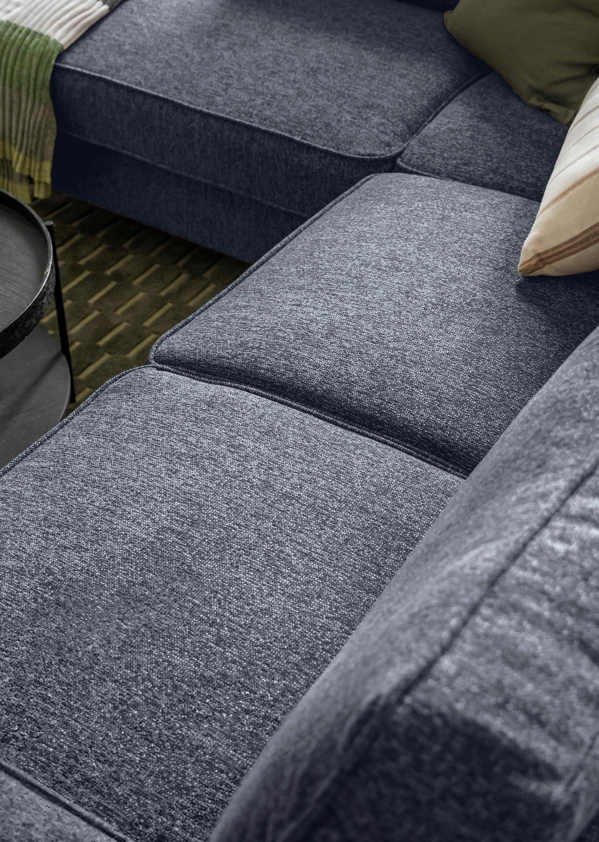 Ecksofa Molly Dunkelblau S: 198x233 cm - Schwarz/Dunkelblau, Textil (198/233cm) - MID.YOU