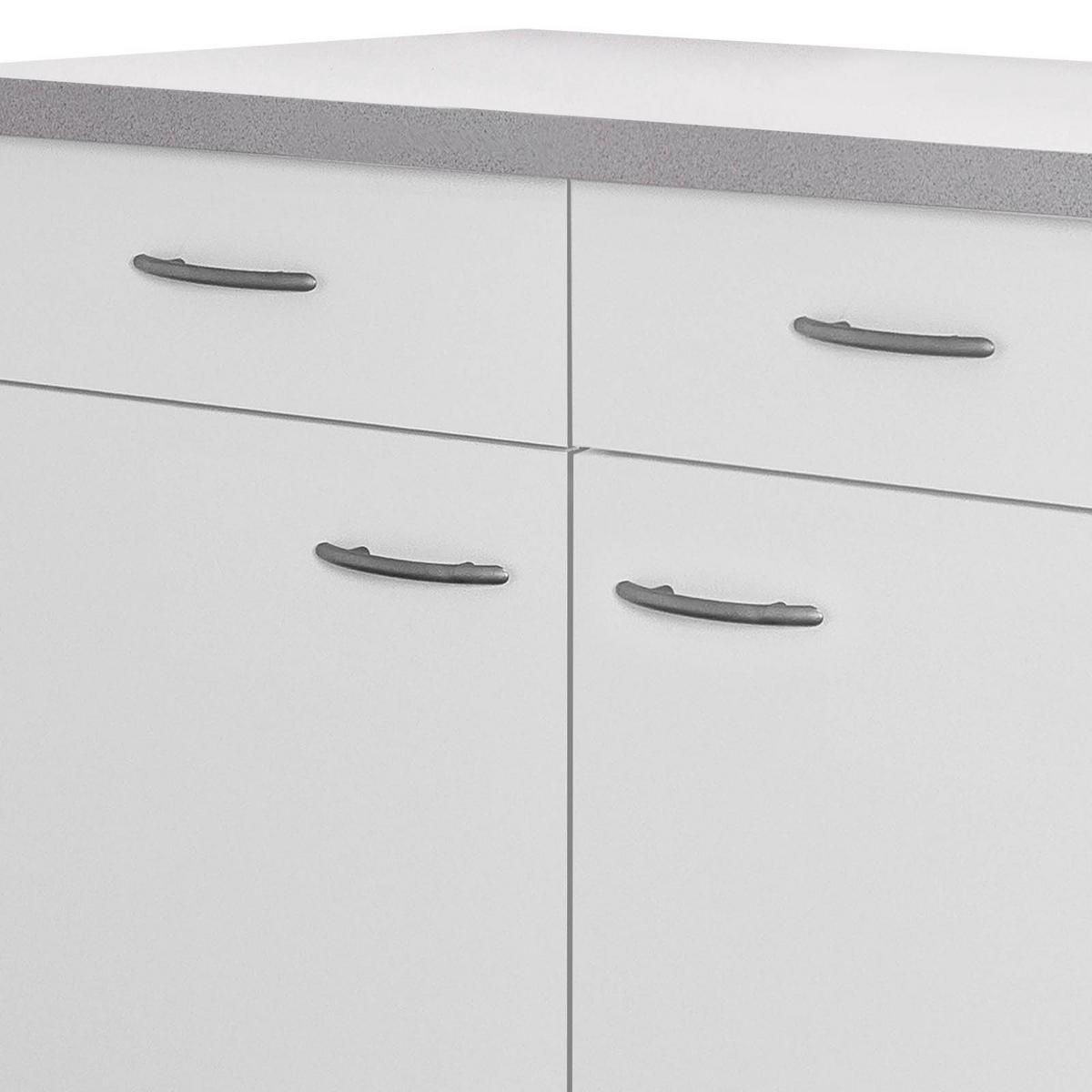 Kuchyňská spodní skříňka Wito Us80 bílá - bílá/světle šedá, kompozitní dřevo/plast (80/85/60cm) - MID.YOU
