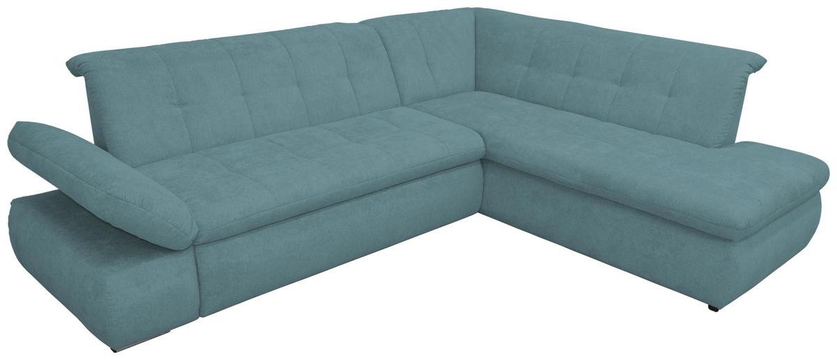 Ecksofa mit Armteilverstellung Moric Petrol Mikrofaser - Chromfarben/Petrol, KONVENTIONELL, Textil (273/216cm) - MID.YOU