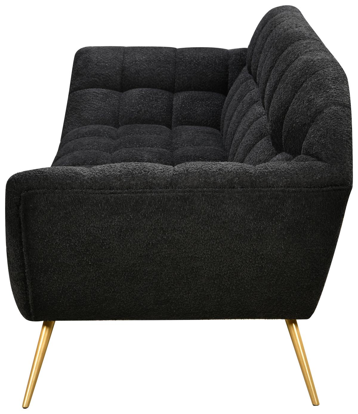 3-sitzer-sofa Janine Schwarz B: 220 Cm - Goldfarben/Schwarz, Design, Holz/Textil (220/85/85cm) - Livetastic