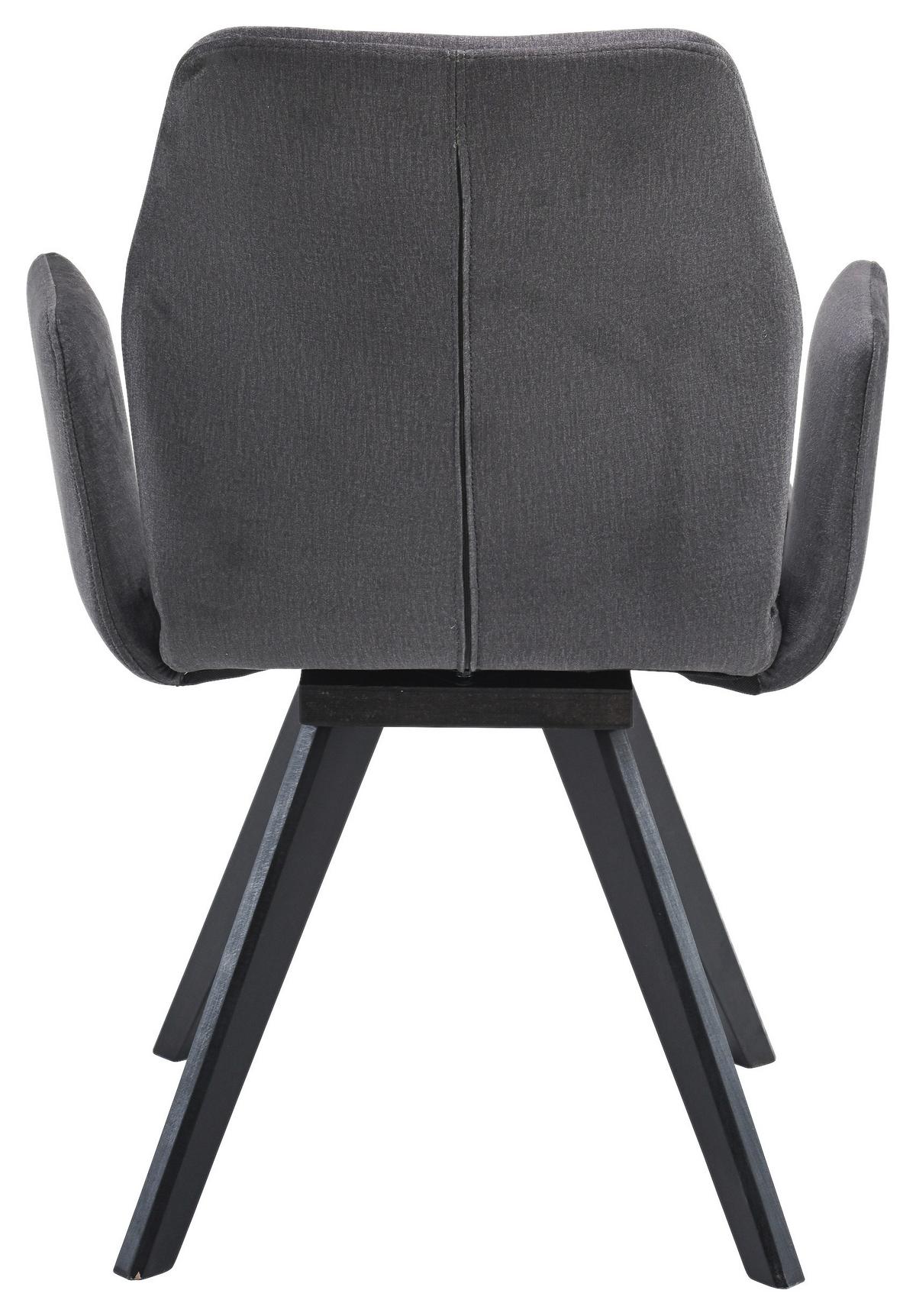 Armlehnstuhl Neva 1 Grau Buche Massiv, B: 63 Cm - Schwarz/Grau, KONVENTIONELL, Holz/Textil (63/88/62cm)