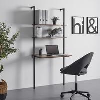 Písací stôl MAJA dekor orech - čierna/farba orecha, Modern, kov (80/50/180cm) - Bessagi Home