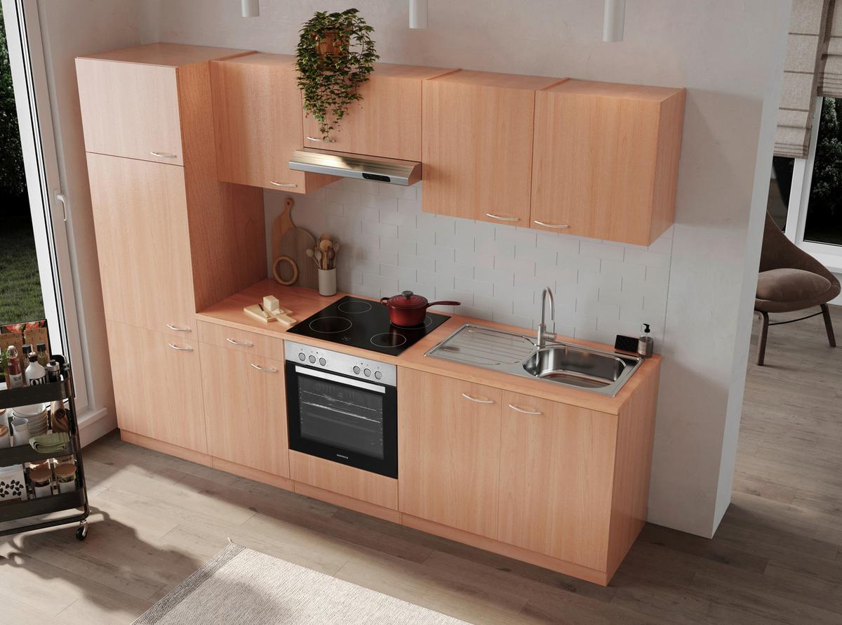 Küchenblock Gerda Küchenblock 270 cm - Buchefarben, Basics, Holzwerkstoff (270cm) - Respekta