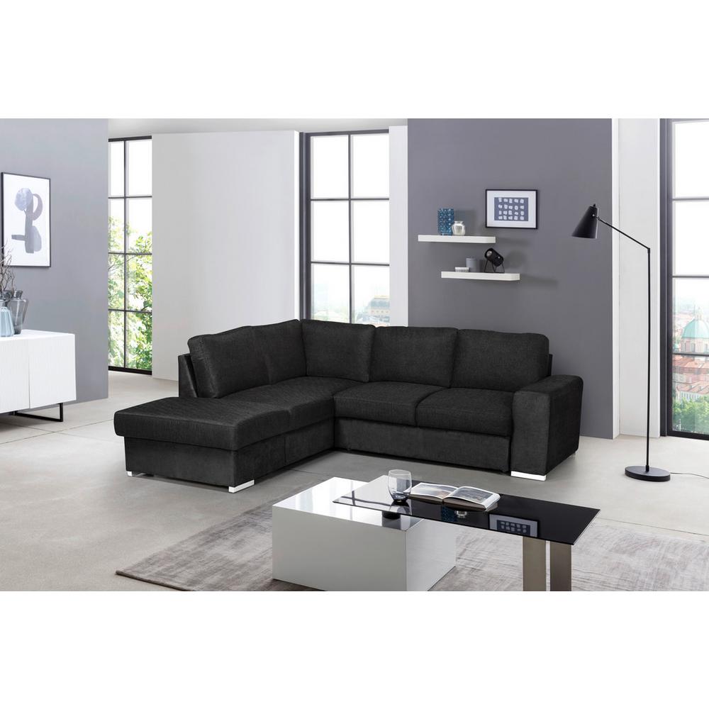 Rozkladacia Sedacia Súprava Eddi - Čierna, Ľavý Roh