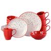 Kombiservice Joy Rot-bunt Creme, Rot 16-Tlg - Multicolor, Basics, Keramik - Creatable