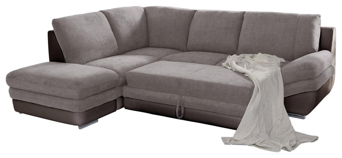 Wohnlandschaft In L-form Nardo 221x264 Cm - Taupe/Chromfarben, MODERN, Textil (221/264cm) - MID.YOU
