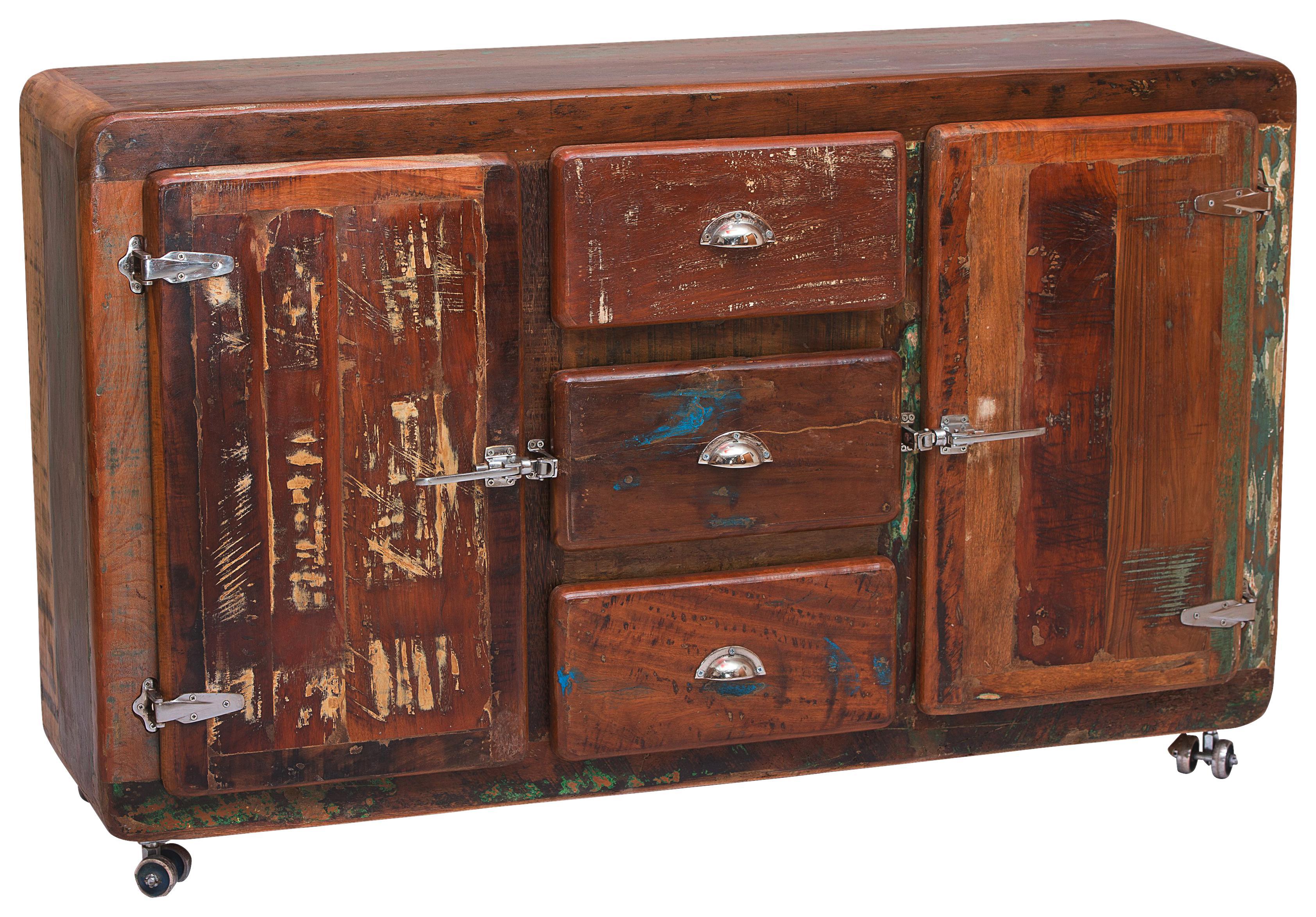 Sideboard Lissabon B: 150 cm Altholz - Silberfarben/Multicolor, Basics, Holz/Metall (150/90/40cm)