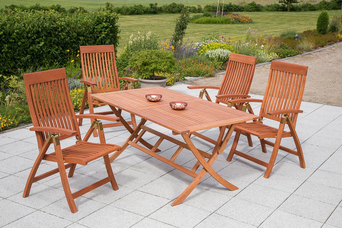 Gartentisch Klappbar Eukalyptusholz L: 160 cm - Naturfarben, KONVENTIONELL, Holz (160/73/90cm) - Gardenson