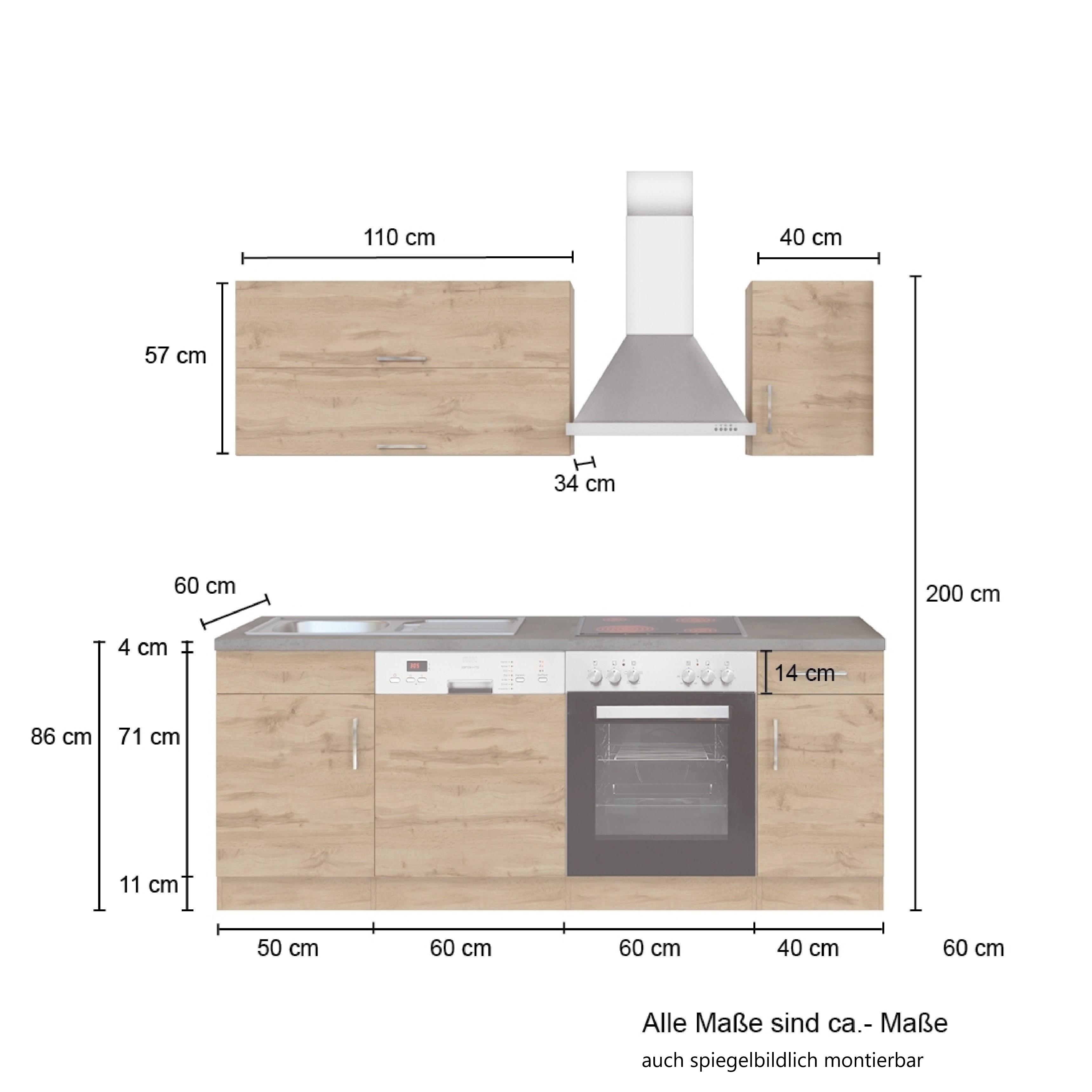 Küchenblock mit Elektrogeräten inkl. Geschirrspüler