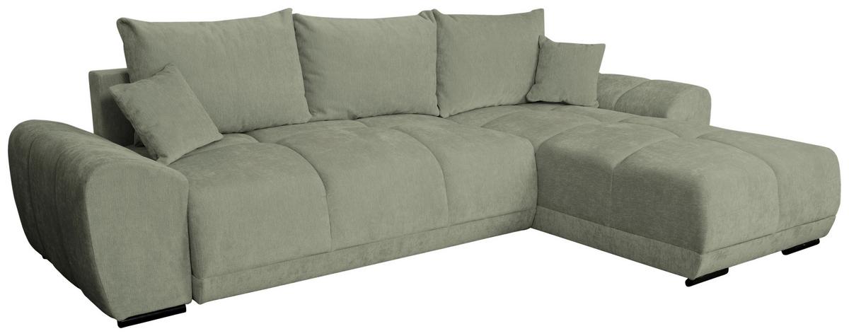 Rohová sedačka BONN, oboustranná,mátově zel.žinylka - černá/mátově zelená, Moderní, textil/plast (296/182cm)