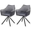 Armlehnstuhl Leila Grau/Schwarz 2-er Set - Schwarz/Grau, LIFESTYLE, Textil/Metall (60/83/59cm) - MID.YOU