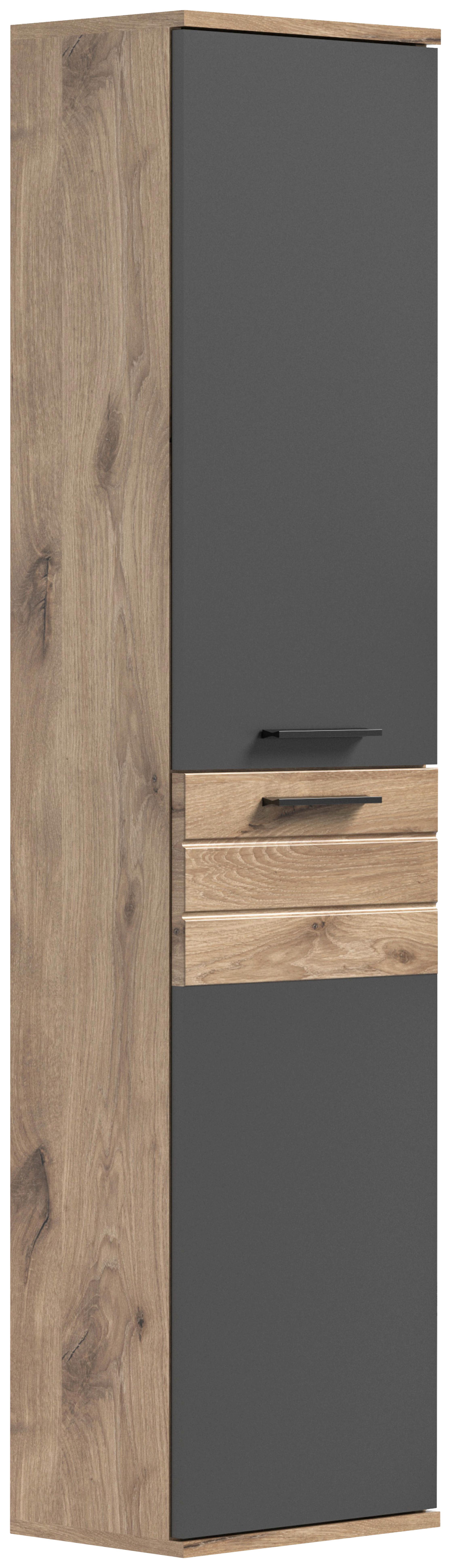Mason B: 37 cm Nox Oak Mason - Eichefarben/Grau, MODERN, Holzwerkstoff (37/152/24cm) - MID.YOU
