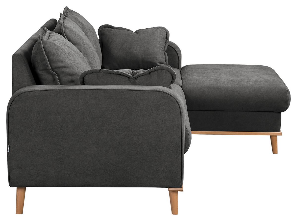 Ecksofa Beata Dunkelgrau S: 230x150 cm - Wengefarben/Dunkelgrau, Design, Textil (230/150cm) - Livetastic