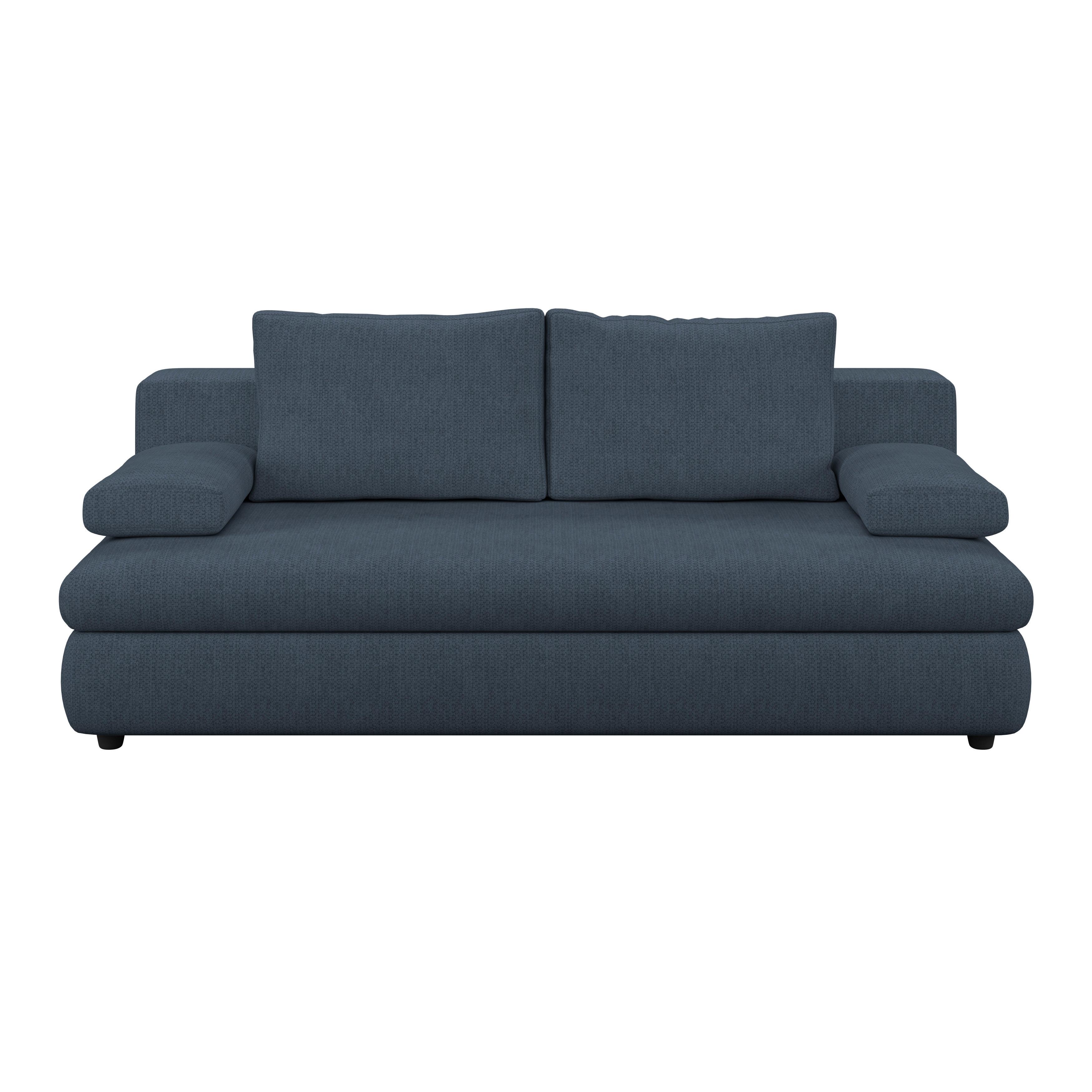 3-Sitzer-Sofa Mit Schlaffunktion Olso Blau - Blau, Trend, Holz/Kunststoff (205/72/100cm)