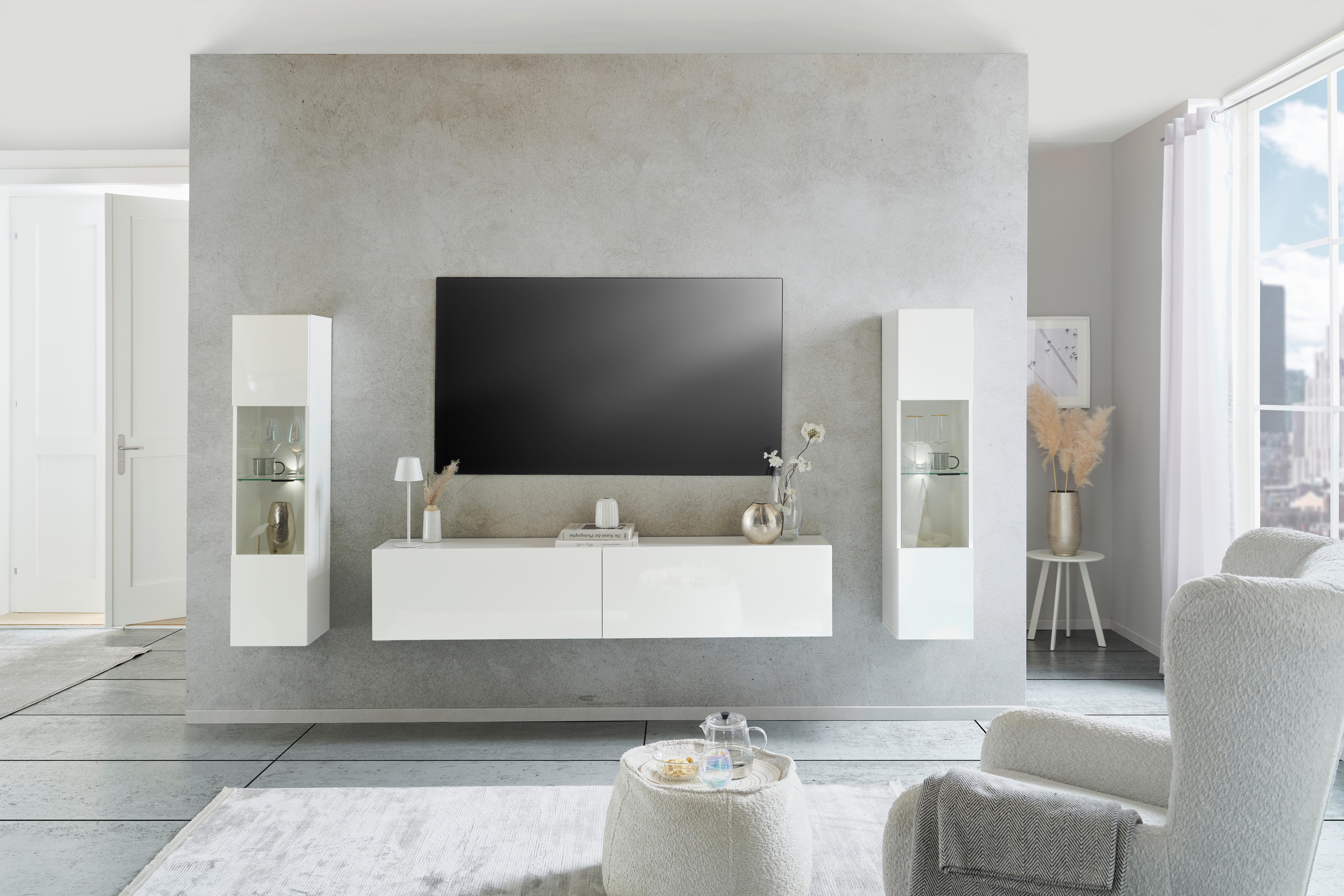 TV-Element Otis - Weiß Hochglanz, MODERN, Holzwerkstoff (180/37/31,6cm)