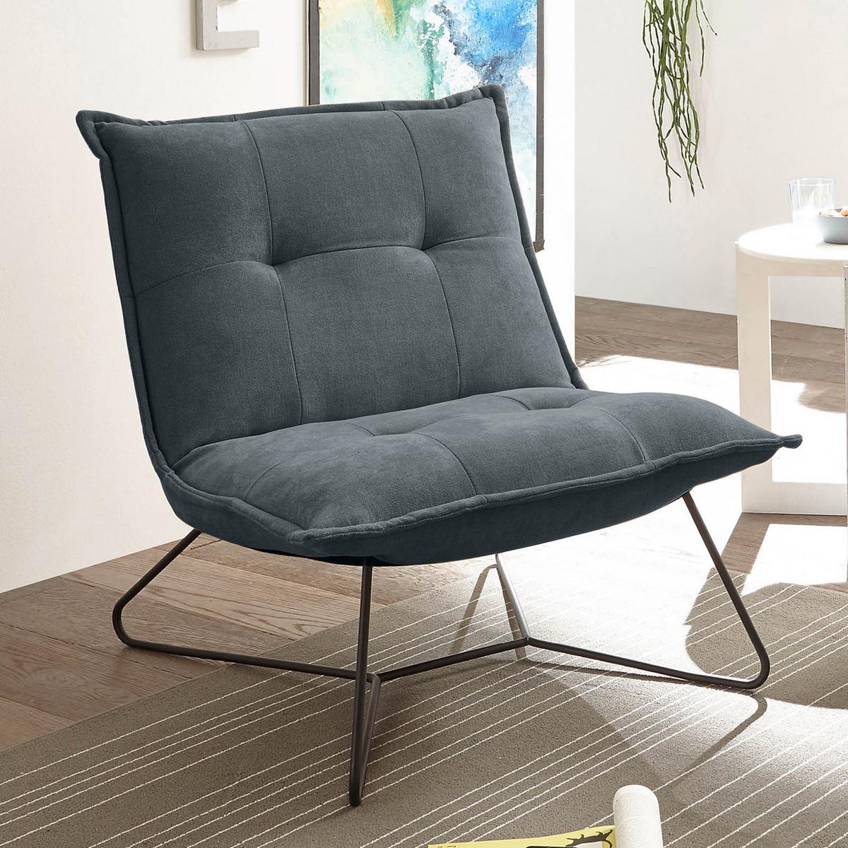 Moderní křeslo Vico šedé - černá/antracitová, Basics, kov/textil (69/76/86cm) - MID.YOU