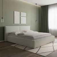 Čalúnená posteľ SERENA 180x200 cm, biela - čierna/krémová, Modern, kov/drevo (180/200cm) - Bessagi Home