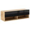 Lowboard Derby 100 - Schwarz Hochglanz/Eiche Wotan, Design, Holzwerkstoff (100/31,5/32,5cm) - Livetastic