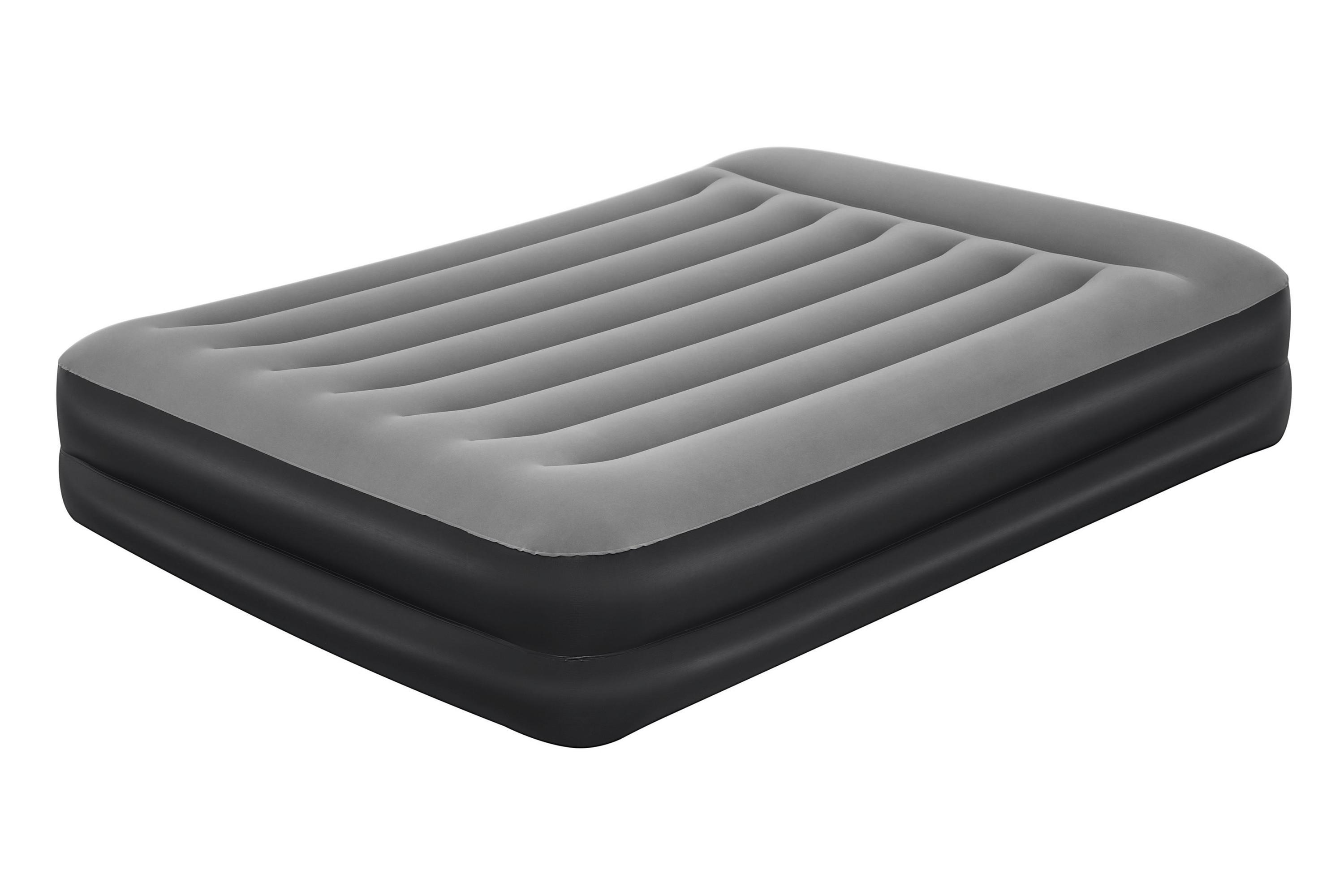 Luftbett Liselotte 203x152x46 cm Bis 300kg, inkl. Pumpe - Dunkelgrau/Schwarz, KONVENTIONELL, Kunststoff/Metall (203/152/46cm) - Bestway