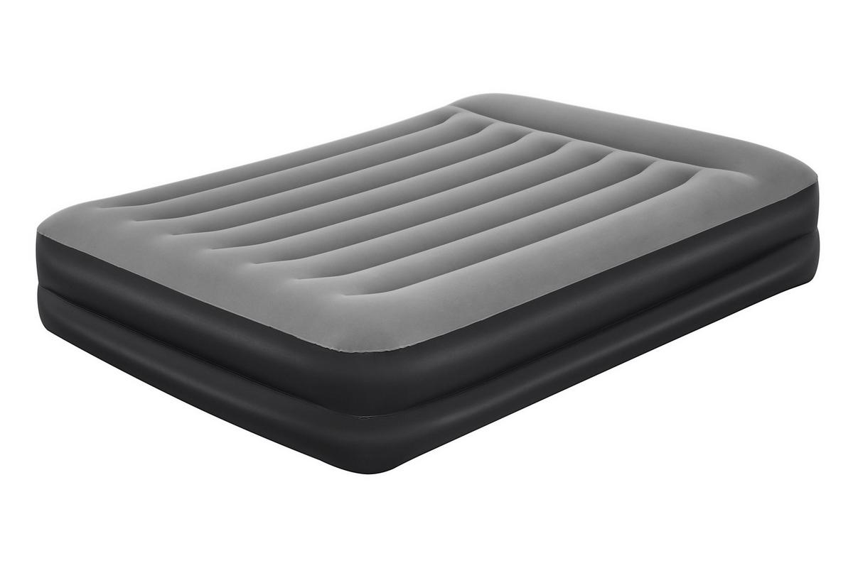 Luftbett Liselotte 203x152x46 Cm Bis 300kg, Inkl. Pumpe - Dunkelgrau/Schwarz, KONVENTIONELL, Kunststoff/Metall (203/152/46cm) - Bestway